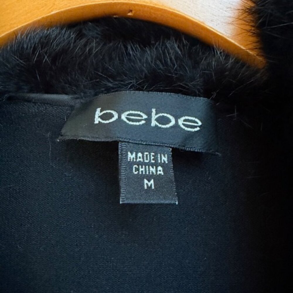 Bebe leather/rabbit fur fitted sweater - Picture 5 of 8